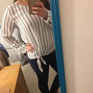 Long Sleeve Tie Front by Sociallite